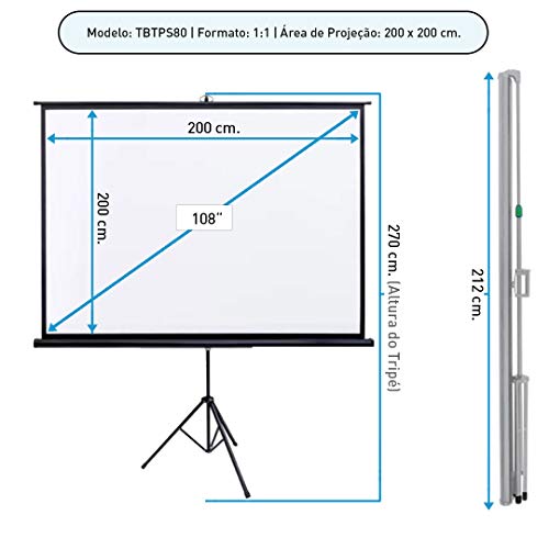 TELA DE PROJEÇÃO TRIPÉ TBTPS80 (2.00X2.00M)