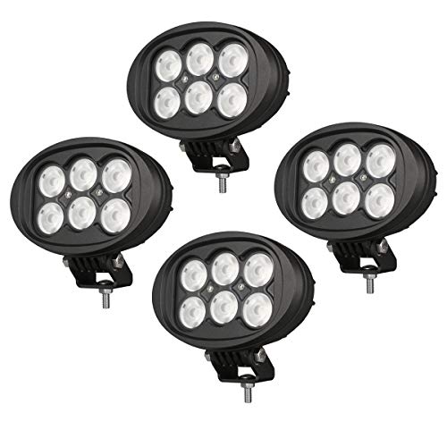 Raycharm 4X6 Inch Oval 60W 6000K Natural White Super Bright Heavy-Duty Aluminum Housing LED Work Light for Offroad Vehicle, ATV & Agriculture Tractor, 60Â° Flood Beam, IP69 Waterproof Rating, 4-Pieces