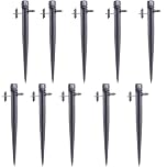 HydroSure Adjustable Stream Dripper 360° Spike 0-40 L/H - Pack of 10 Garden Irrigation Emitters with Full-Circle Water Distribution and Adjustable Flow, Spike-Mounted Design for Lawn