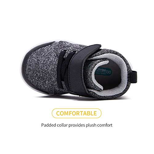 Bmcitybm Baby Shoes Girl Boy Walking Shoes Winter Non Slip Sneakers Tennis Skate Shoes First Walkers 6 9 12 18 24 Months Grey/Black Size 12-18 Months #TOP6