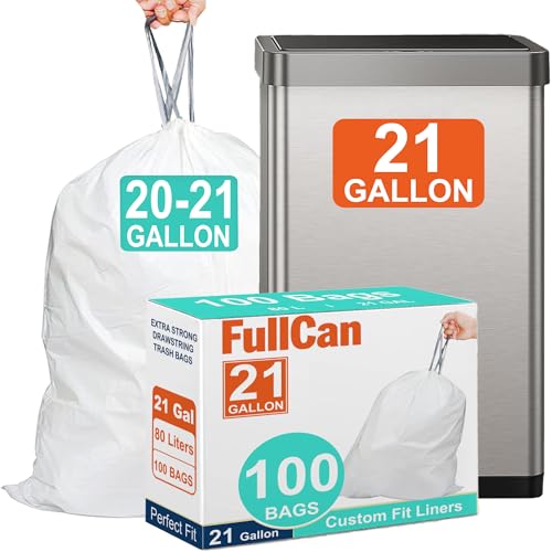 Image of 21 Gallon Code G Heavy Duty Trash Bags 1.2 Mil THICK 100 Count with Reinforced Drawstring Tear & Leak Resistant Fits All 20-21 Gallon and 65 Liter, 75 Liter, 80 Liter Trash Can