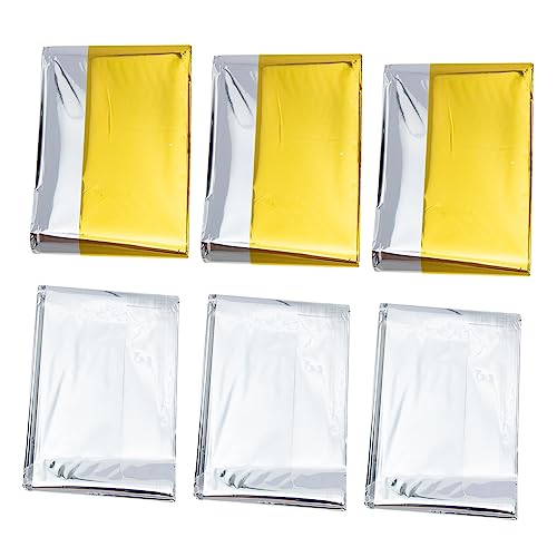 FOYTOKI 6Pcs Thermal Emergency Blanket Insulation for Outdoor Camping Disaster Preparedness First Aid Lightweight and Portable Protection Conditions