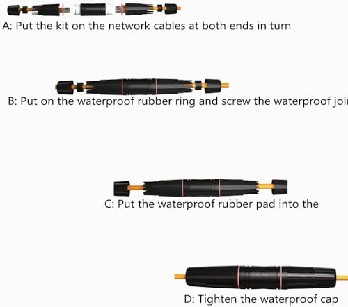 Image of Scalebee RJ45 Waterproof Plug, Outdoor Ethernet Connectors, IP67 LAN Coupler Adapter for Cat7 /Cat6 /Cat5e /Cat5 8P8C (1)
