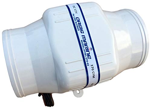 Oasis Marine In-Line Bilge Boat Air Blower 4 Inch 12V Exhaust Fan (2 Year Warranty) #TOP1