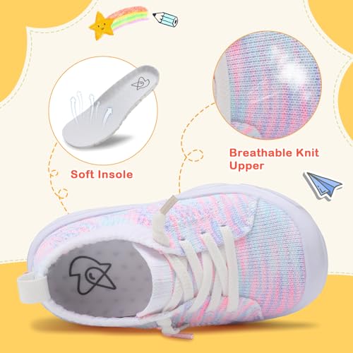 Image of LeIsfIt Toddler Shoes Boys Girls Wide Toe Box Breathable Slip-On Sneakers Kids Lightweight Barefoot Feel Shoes for Everyday Play