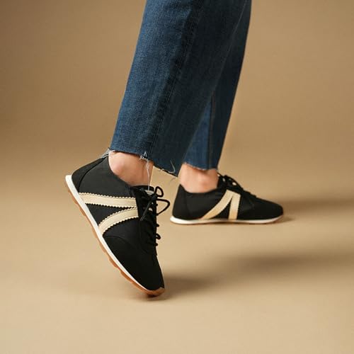 Image of Theater Fuji Casual Sneakers in Suede for Women | Stylish Flat Lace-Up Shoes | Lightweight Comfortable Footwear with Cushioned Insole