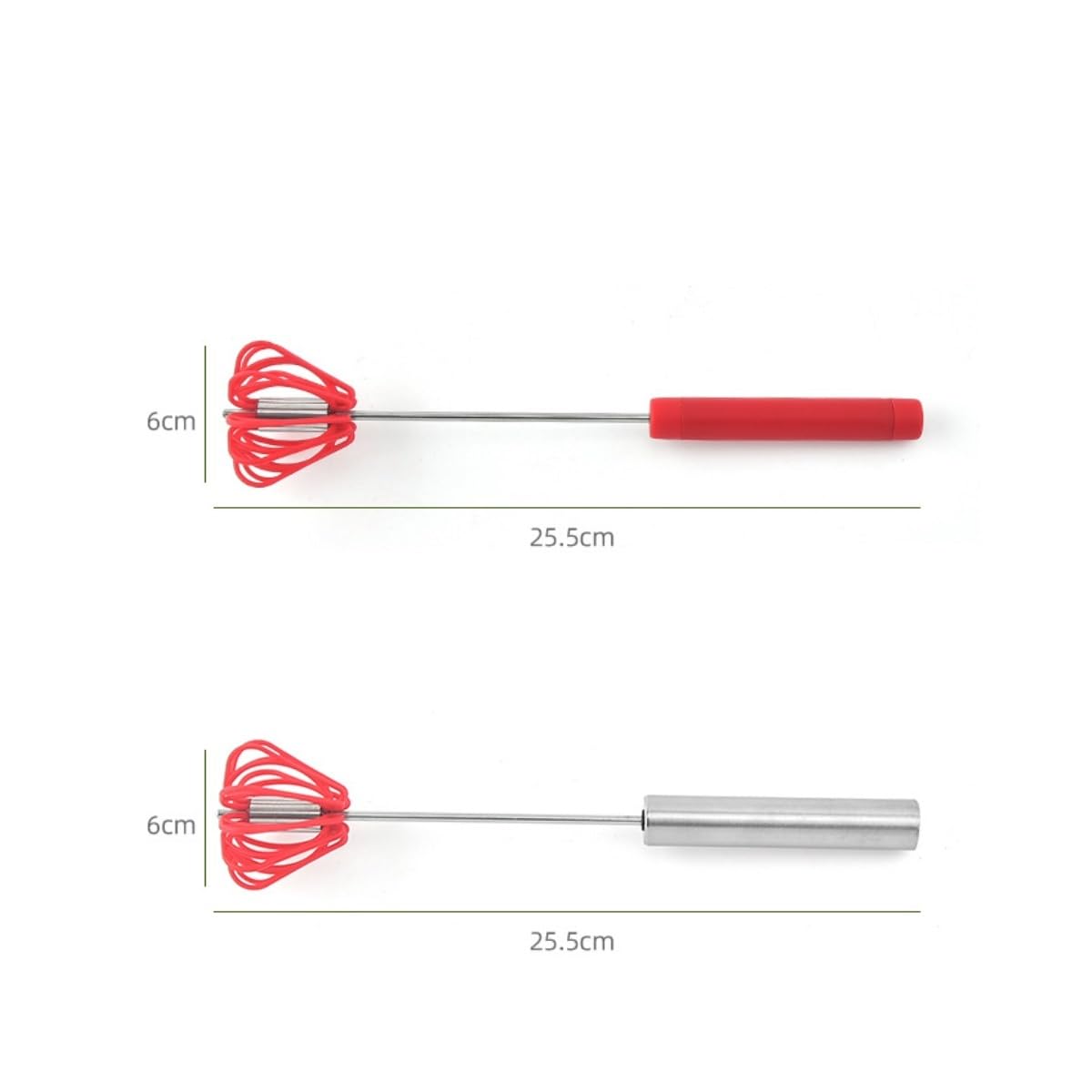 Varillas de Batir para Cocinar Mezclador Semiautomático De Acero Inoxidable, Herramienta Multifunción, Batidor De Huevos Giratorio Manual, Herramienta De Mezcla De Cocina Huevos, Espumar, Batir(Rot)