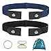 Aojun 2 Pack Ceinture Sans Boucle - 3.5cm Largeur Ceinture élastique, Ceinture Hommes ou Femme Elastiques Sans Boucle, Ceinture Invisible Unisexe Ceinturon Confort - Bleu et Noir (XL-XXL)