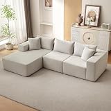 ZoomBuggy Modulares 108" Cloud Ecksofa Mit Chaiselongue – Boneless Sofa Bed Mit Tiefem Sitz & Federkern – l-Form Sofa Ohne Montage – Wohnlandschaft Für Wohnzimmer, Apartments & Familien