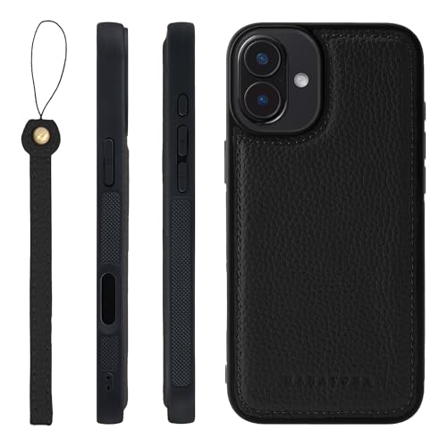 HANATORA for iPhone 16Plus �P�[�X �{�v �ϏՌ� �o���p�[�^ �X�}�z�P�[�X �X�}�z �X�g���b�v �t�� �V�������N���U�[ �M�t�g �u���b�N SPGGZ-16Plus-Black