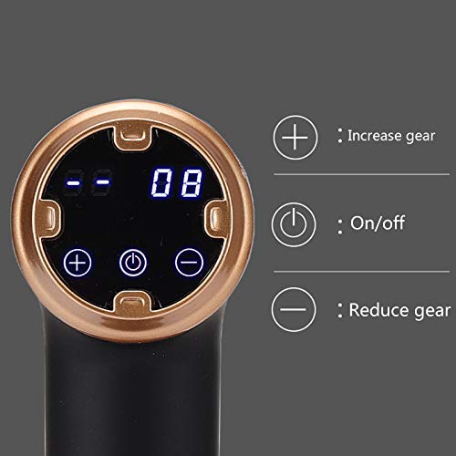 Pistola de Massagem, Massageador Portátil Portátil de Tecido Profundo, 20 Velocidades e 6 Conversão