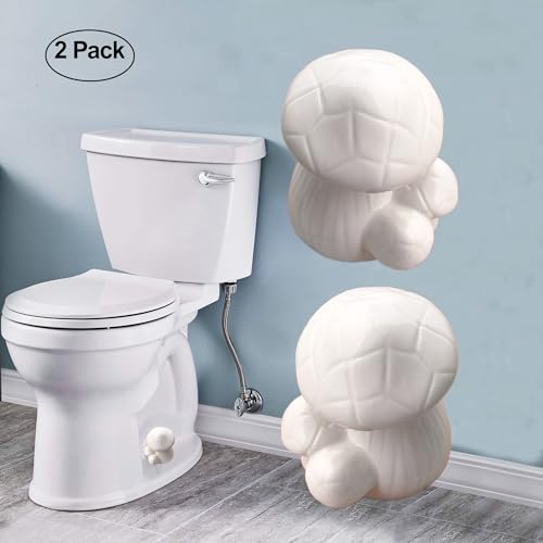 Image of ZUNON Toilet Bolt Caps, Decorative Toilet Bolt Covers, Ceramic Cute Frog Covers Toilet Bolts Bathroom Decor Easy Installation Set of 2 (White Mushroom 2PCS)