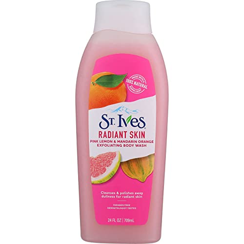 St. Ives Even & Bright Body Wash, Pink Lemon & Mandarin Orange 24 oz (Pack of 5)
