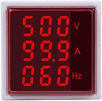 Direct AC Voltage+Current+Frequency Meter LED Display Voltmeter-Ammeter-Hertz Range 600V, 0-100A,0-50Hz (Red)