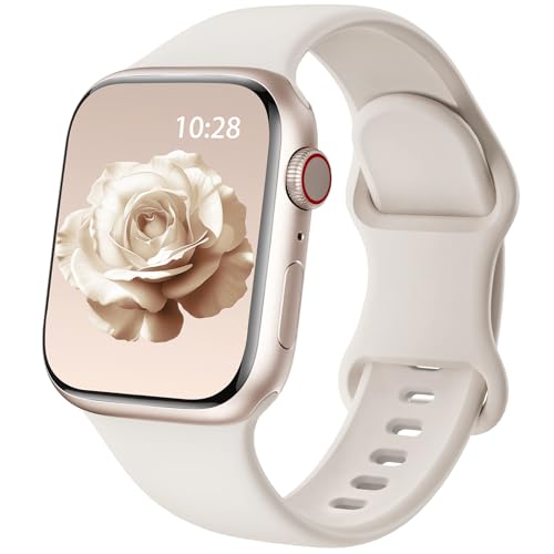 Patented Ersatzarmband Kompatibel mit Sport Apple Watch Armband 40mm 41mm 42mm 38mm, Ersatz armband Silikon Kompatibel mit iWatch SE Series 11 10 9 8 7 6 5 4 3 2 1 Ultra Herren Damen, Polarstern