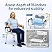 Shower Chair for Inside Shower with Arms and Back, 500lbs Capacity Height Adjustable U-Shaped Seat for Seniors Elderly Easy Bathing, 4-in-1 Tool-Free Assembly