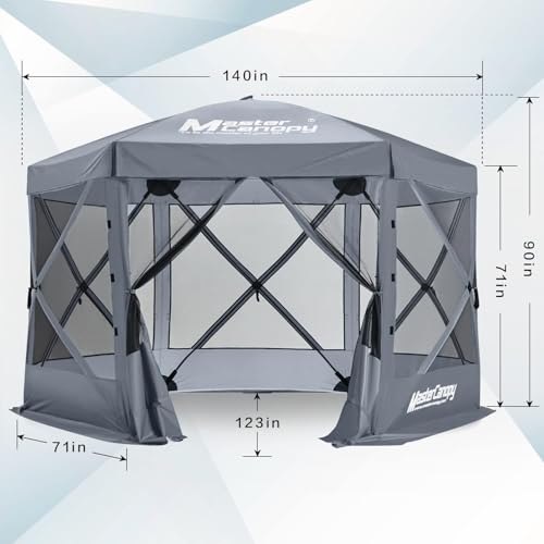 Image of MASTERCANOPY Portable Screen House Room Pop up Gazebo Outdoor Camping Tent with Carry Bag(6x6, White Camouflage)