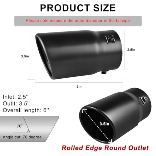 Image of 1.5 inch-2 inch Inlet Exhaust Tip Adjustable, 1.5 inch-2 inch x 3.5 inch x 6 inch for car