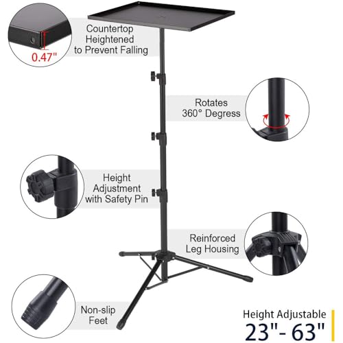 Soporte de piso trípode ajustable para portátil y proyector miniatura 3