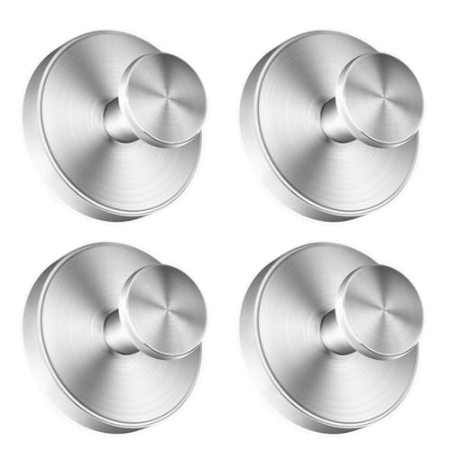 Gooandi 4 ganchos de ventosa, toallero con ventosa, gancho para toallas plateado, reutilizable, gancho de ventosa extra fuerte, resistente al agua, para baño y cocina