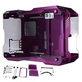 Obudowa Mini ITX, Obudowa do Gier Mini ITX PC Micro MATX ITX Mini Tower Obudowa Komputera, System Chłodzenia Wodą Obudowa DIY, z USB3.0, Interfejs, Fioletowy