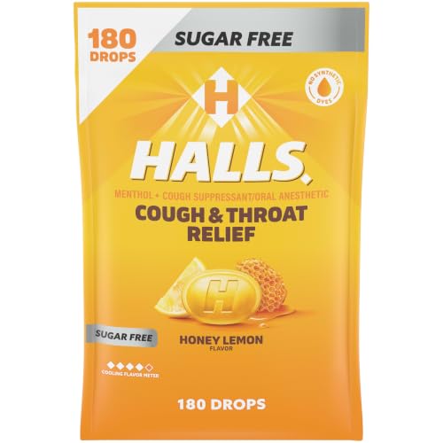 HALLS Cough & Throat Relief Honey Lemon Sugar...