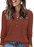 Womens Sweaters Tops Fall Tunics Long Sleeve Shirts Blouses Dressy Casual Trendy Early Fall Fashion Must Haves Plus Size Clothes Winter Clothing for Women Boho Cowboy Chic Comfiest Airport Outfits 3XL