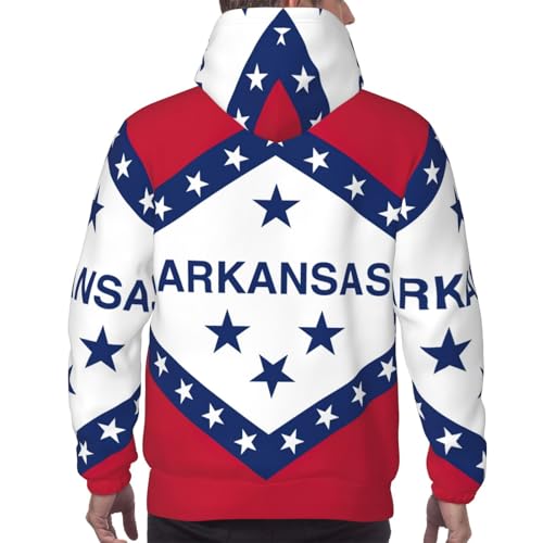 Sweat à capuche drapeau Arkansas homme - Pull épais col doublé - 5