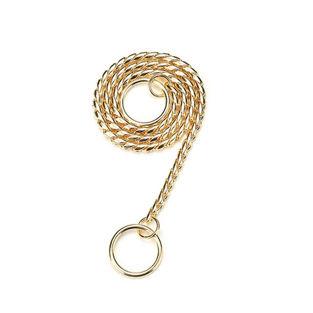 VIXDA Collar de Cadena de Metal para Perro, Gargantilla de Entrenamiento Ajustable, Collar Dorado para Mascotas, Cadena de Serpiente P Fuerte para Perros pequeños, medianos y Grandes