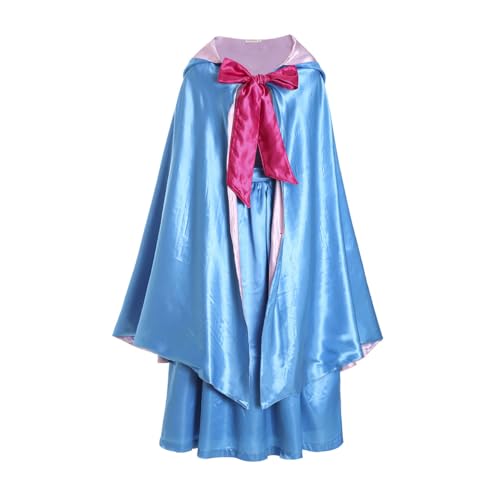 Ruikajia Cinderella Fairy Godmother Costume, Fairy Godmother Costume Cape with dress Cinderella Godmother Costume Adult, Blue, Blau, XXL
