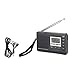 POENVFPO Digital Radio, Portable Mini Stereo Radio with Digital Alarm Clock Stereo Speaker for Home Travel Office (Black)