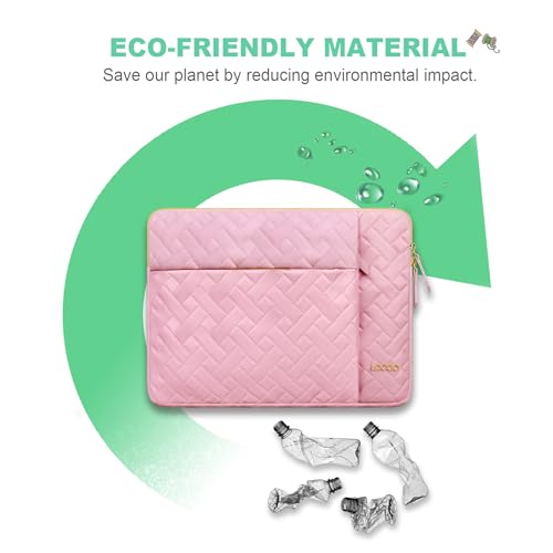 Image of Lacdo 14 Inch Laptop Sleeve Case for HP Lenovo Dell ASUS Chromebook 14 / HP Pavilion Stream 14 / Dell Inspiron 14 / Lenovo IdeaPad 14 / Aspire /ASUS ZenBook Computer Bag Water-Resistant, Sakura Pink