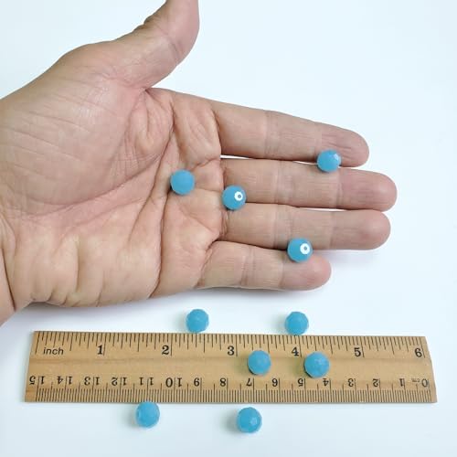 Image of 10mm Rondelle Aquamarine Jade Glass Beads for Jewelry Making 200pcs Faceted Briolette Shape Crytal Spacer Beads for Bracelet Necklace - Aquamarine Jade