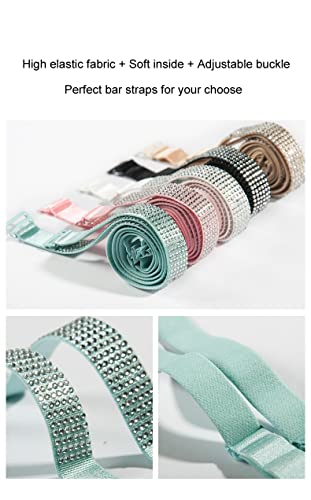 Pqiqp Women Sexy Invisiable Rhinestones Bra Shoulder Strap Non-Slip Adjustable Accessories Ladies Lingerie Bra Straps 5Pairs / Pack thumb #6