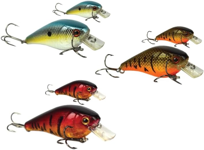 Square Bill Crankbait, 2.75in Treble Fishing Hook Rattle Crankbait, Perch, Crappie, Walleye, or Bass Freshwater or Saltwater Fishing Lures