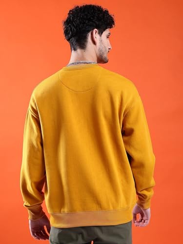 Image of The Indian Garage Co Men Oversized Solid Crew Neck Overhead Sweatshirt