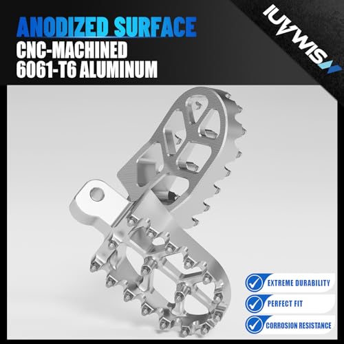 Image of Dirt Bike Foot Pegs Footpegs Rest Pedal CNC for MX 650 500 MX650 MX500 SX500 Electric Dirt Bike Silver