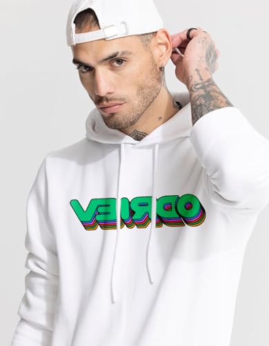 Image of Veirdo Cotton Poly Fleece Oversized Hooded Sweatshirt Baggy Fit Stylish Pocket Graphic Printed Hoodie for Men (Available in Sizes: S to 3XL)