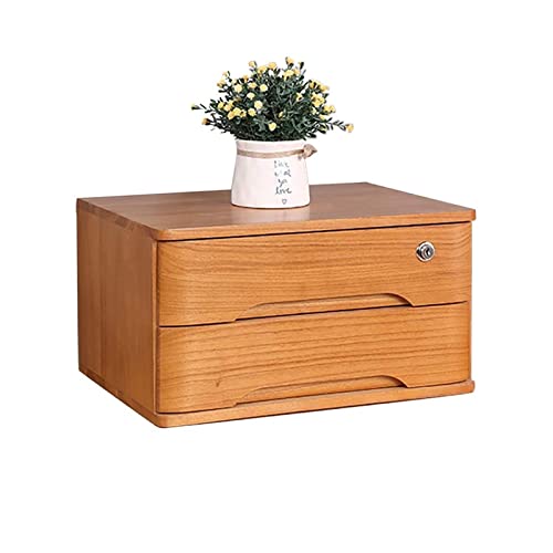 Boîte de rangement en bois massif à 2 tiroirs : l'élégance d'une armoire de bureau premium