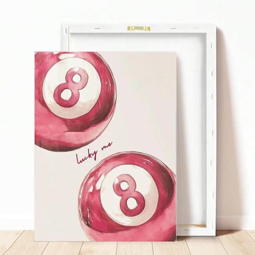Impression sur toile boule rose 60x80cm avec cadre déco preppy - 6