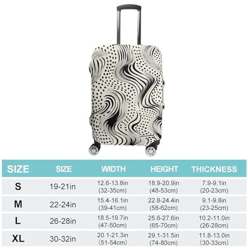 Travel Luggage Cover Suitcase Protector Wavy Lines And Dots Elastic Washable Suitcase Cover Anti-scratch Spandex Baggage Covers Fits 18-32 Inch Luggage2