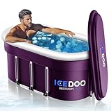 Wxtkkom New Upgrade XL 175-Gallon Oval Ice Bath Tub - 6 Layered Portable Bathtub, Drop-In Bathtubs Foldable with Cover Cold Plunge Tub for Athletes, Home Gym, Outdoor Recovery Use