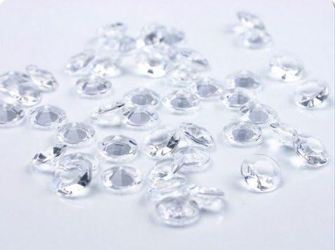 1000 Diamond Confetti Wedding Table Scatter Acrylic Crystals Diamond Decoration (Clear, 10mm - 4 Carat)