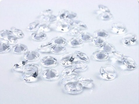 1000 Diamond Confetti Wedding Table Scatter Acrylic Crystals Diamond Decoration (Clear, 10mm - 4 Carat)