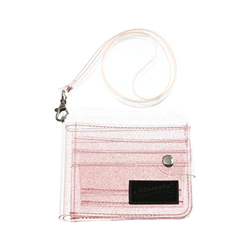 Women Girls Jelly Bifold Wallet Purse Coin Pouch Clear Id Card Holder Case With Detachable Neck Lanyard Strap For Photocards #TOP5