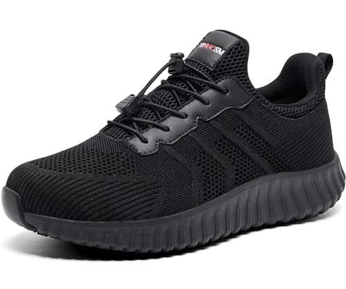 YINGCSM Men's Non-Slip Work Shoes | Water-Resistant Slip-On Walking Sneakers | Lightweight & Durable...