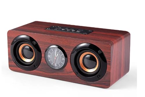 Voltstech Retro Wooden 5.0 Bluetooth Speaker, Combination Wireless Dual Loudspeakers 3D Surround Speaker, [2023 Model] 10W Speaker with Superior Sound (Redwood)