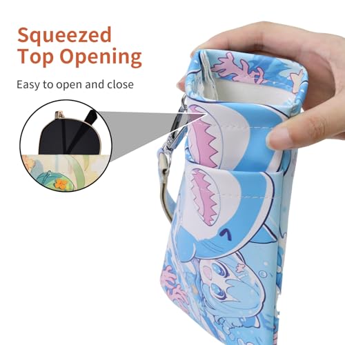 Image of Double Eyeglass Case Soft Dual Glasses Case for Women Men Travel Squeeze Top Sunglasses Cases Eyeglasses Pouch