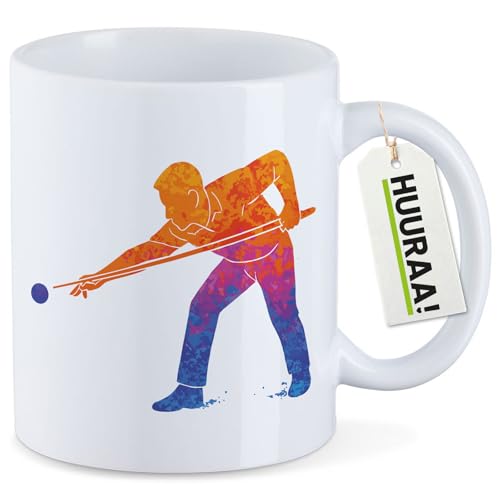 Huuraa Tasse Billard Snooker Geschenk 330ml Weiß Billard Präsent Huuraa Tasse Billard Snooker Geschenk 330ml Weiß Billard Präsent