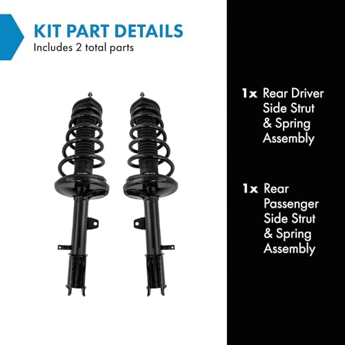 Image of TRQ Rear Strut and Spring Assembly Set 2 Piece Compatible with 2001-2003 Toyota Highlander